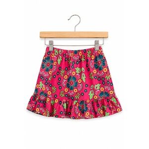 Chez Ami Patsy Aiken Girls Skirt Size‎ 5 Plum Floral Print Twill Elastic Waist